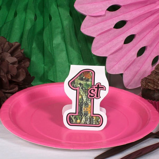 Pink Camo 1st Birthday Table Decorations DIY Cutouts,  12.5 x 18.5 inch,  4 sheets