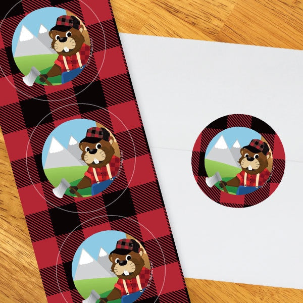 Lil Lumberjack Circle Stickers,  2 inch,  set of 60