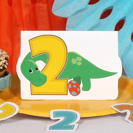 Lil Dinosaur 2nd Birthday Table Decorations DIY Cutouts,  12.5 x 18.5 inch,  4 sheets
