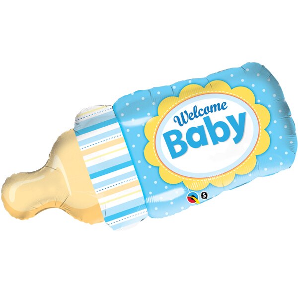 Welcome Baby Boy Bottle Large Shape Foil Balloon,  39 inch,  each