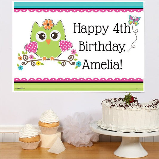 Lil Owl Poster Personalized,  12.5 x 18.5 inch,  set of 3
