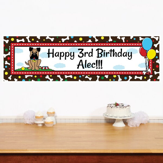 Dog Puppy Smiles Banners Personalized,  12 x 40 inch,  set of 2