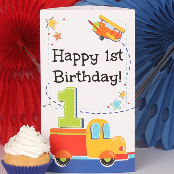 All Aboard 1st Birthday Tall Centerpiece,  10 inch,  set of 4