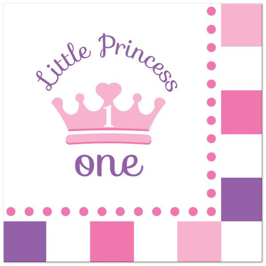 Lil Princess 1st Birthday Lunch Napkins,  7 inch,  16 count