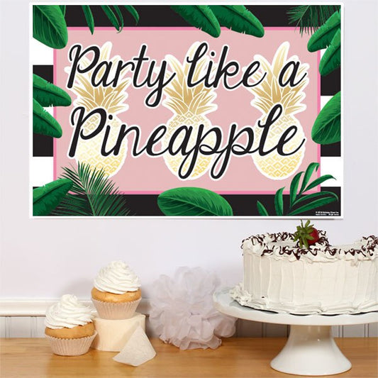 Pineapple Party Sign,  12.5 x 18.5 inch,  set of 3