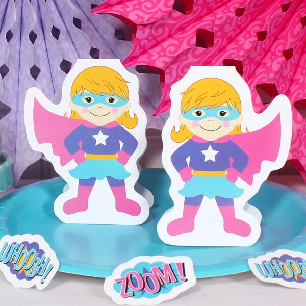 Super Girl Power Table Decorations DIY Cutouts,  12.5 x 18.5 inch,  4 sheets