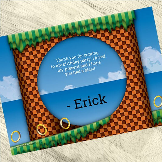 Retro Gaming Thank You Notes Personalized with Envelopes,  5 x 7 inch,  set of 12