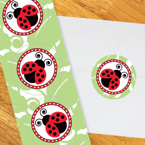 Ladybug Circle Stickers,  2 inch,  set of 60