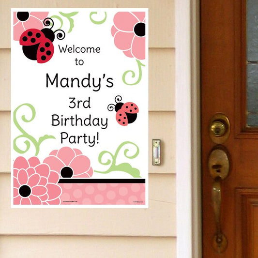 Lil Ladybug Door Greeter Personalized,  12.5 x 18.5 inch,  set of 3