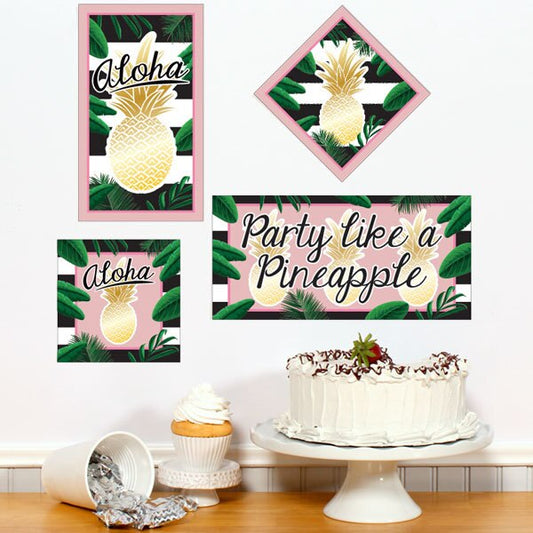 Pineapple Sign Cutouts,  6, 8, 10, and 12 inch,  set of 16