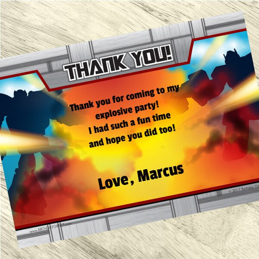 Convertabots Thank You Notes Personalized with Envelopes,  5 x 7 inch,  set of 12