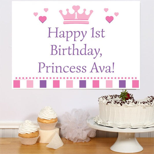 Lil Princess 1st Birthday Party Poster Personalized,  12.5 x 18.5 inch,  set of 3