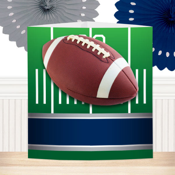 Football Navy and Grey Centerpiece,  6 inch,  set of 8