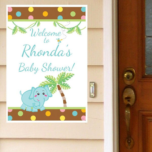 Elephant Dots Door Greeter Personalized,  12.5 x 18.5 inch,  set of 3
