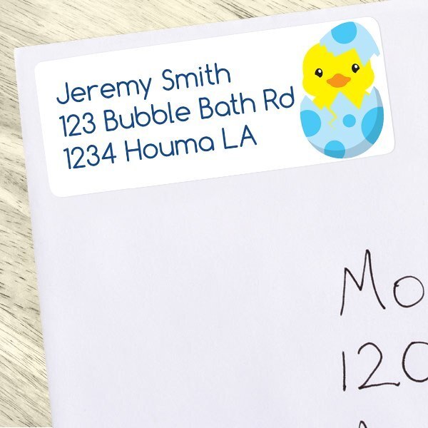 Lil Ducky Baby Shower Address Labels Return,  1 x 2.6 inch,  set of 60