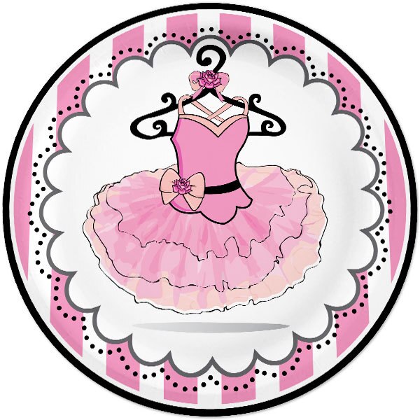 Ballerina Lunch Plates,  9 inch,  8 count