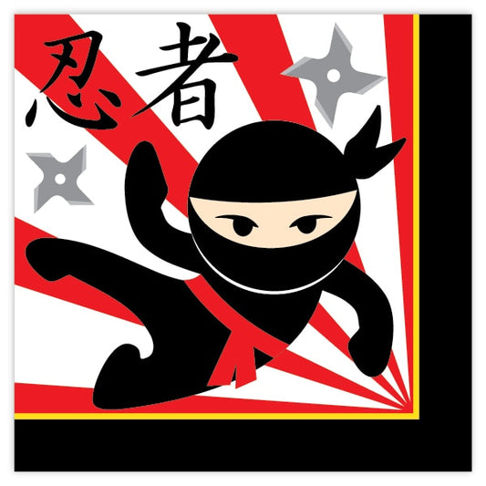 Lil Ninja Lunch Napkins,  7 inch,  16 count