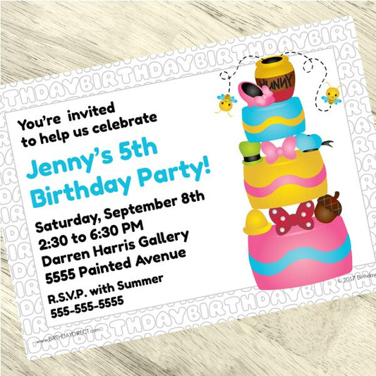 Yummy Invitations Personalized with Envelopes,  5 x 7 inch,  set of 12