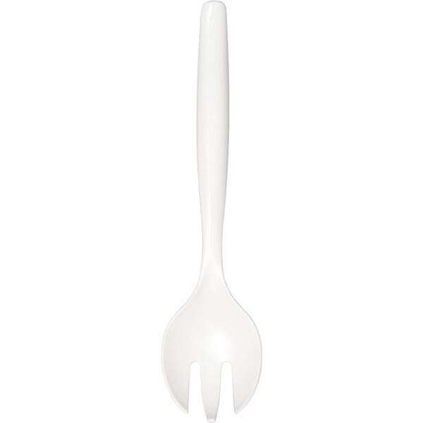 White Serving Fork, Plastic