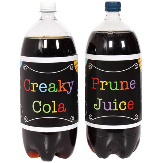 Grumpy Birthday Creaky Cola Bottle Labels 2-liter Soda,  5 x 15 inch,  set of 8