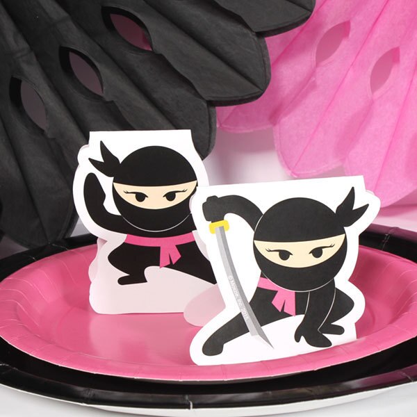 Lil Ninja Pink Table Decorations DIY Cutouts,  12.5 x 18.5 inch,  4 sheets