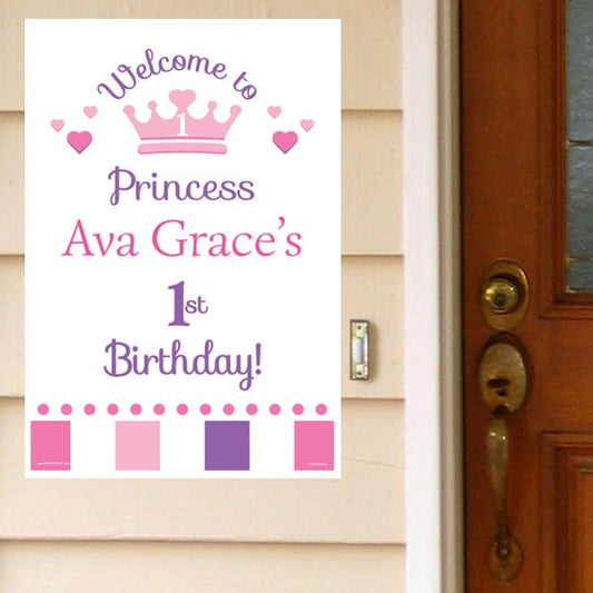 Lil Princess 1st Birthday Door Greeter Personalized,  12.5 x 18.5 inch,  set of 3