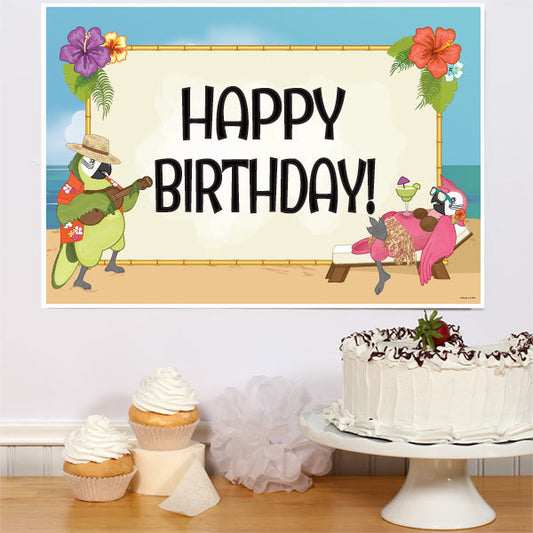 Parrots in Paradise Party Sign,  12.5 x 18.5 inch,  set of 3