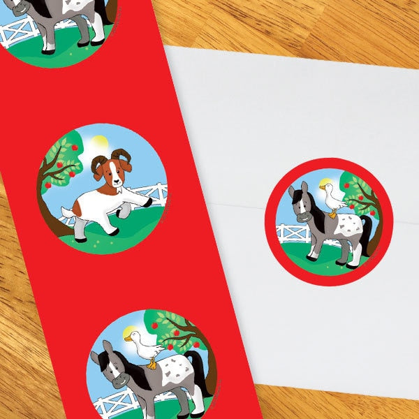 Lil Farmer Circle Stickers,  2 inch,  set of 60