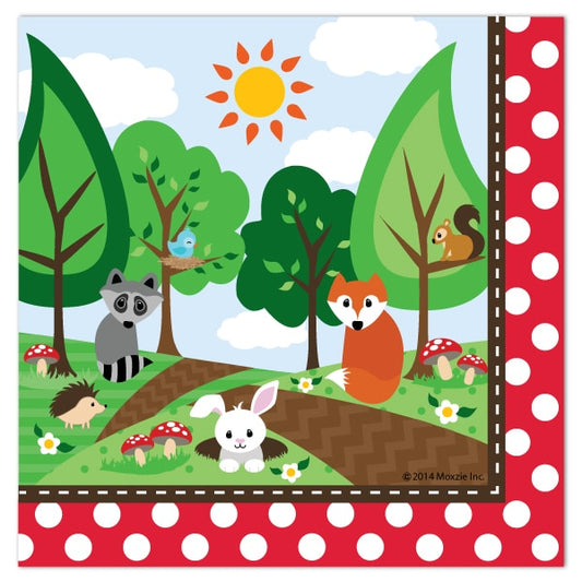 Woodland Animals Lunch Napkins,  7 inch,  16 count