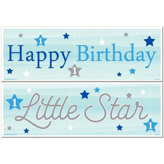 Twinkle Little Star 1st Birthday 2 Piece Banner,  6 x 37 inch,  3 sets of 2