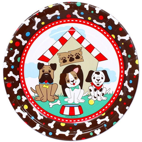 Dog Puppy Smiles Lunch Plates,  9 inch,  8 count