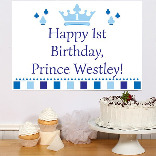 Little Prince 1st Birthday Party Poster Personalized,  12.5 x 18.5 inch,  set of 3