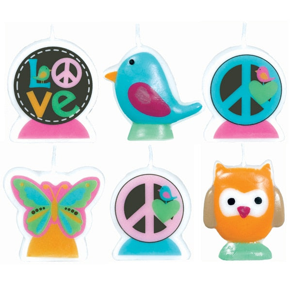 Hippie Chick Shaped Cake Candle Set 6 piece