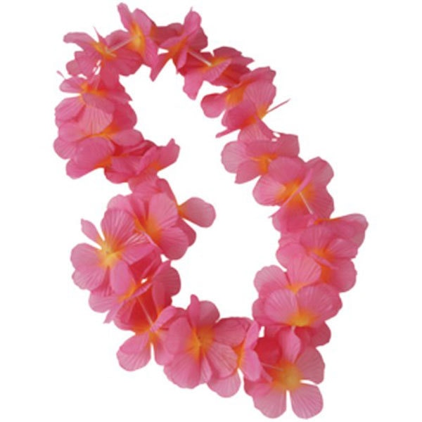 Pink and Yellow Large Petal Leis 36 inch, 12 count