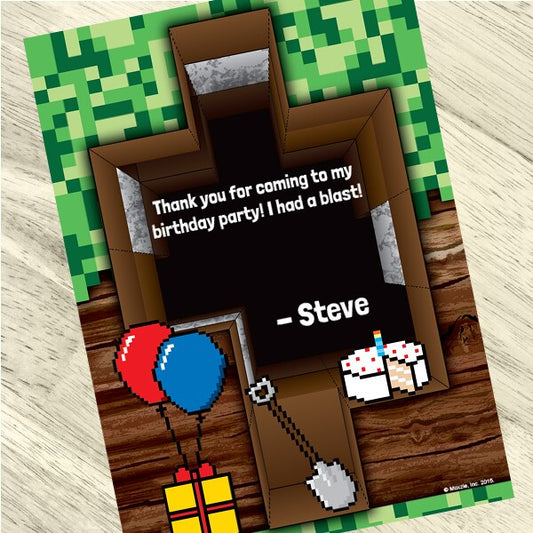 Pixel Craft Thank You Notes Personalized with Envelopes,  5 x 7 inch,  set of 12