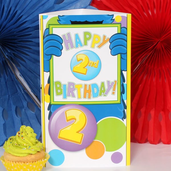 Lil Monster 2nd Birthday Tall Centerpiece,  10 inch,  set of 4