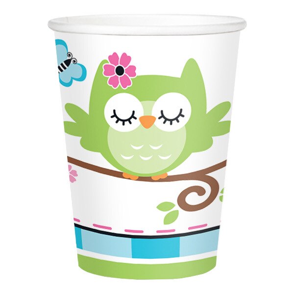 Lil Owl 1st Birthday Cups,  9 ounce,  8 count