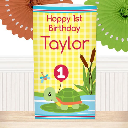 Frog 1st Birthday Personalized Centerpiece,  10 inch,  set of 4