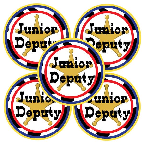 Junior Deputy Circle Stickers,  2 inch,  set of 60