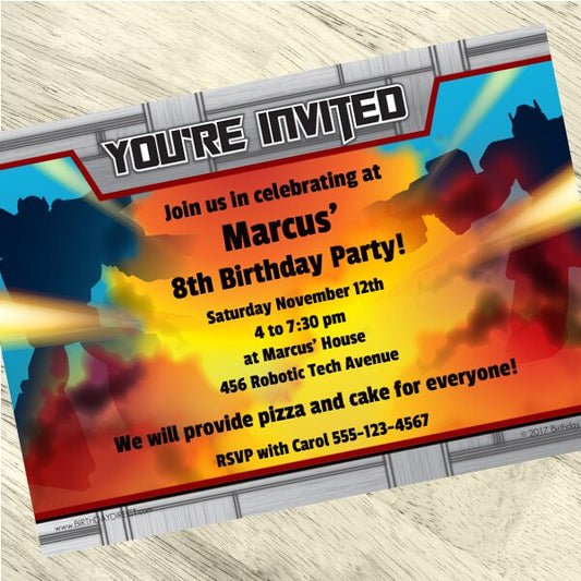Convertabots Invitations Personalized with Envelopes,  5 x 7 inch,  set of 12