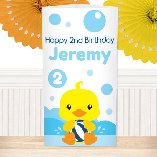 Lil Ducky 2nd Birthday Personalized Centerpiece,  10 inch,  set of 4