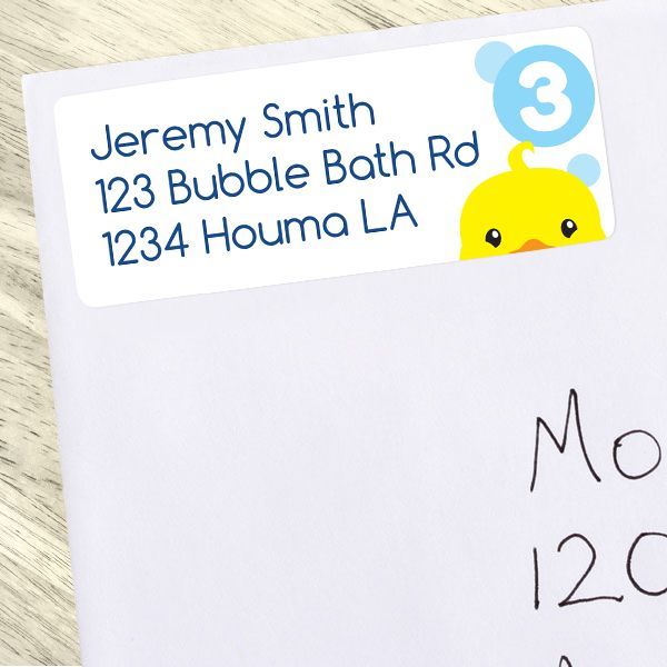 Lil Ducky 3rd Birthday Address Labels Return,  1 x 2.6 inch,  set of 60