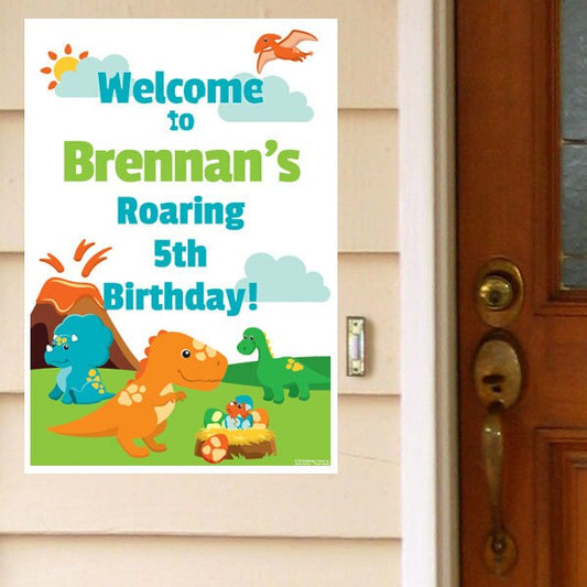 Lil Dinosaur Door Greeter Personalized,  12.5 x 18.5 inch,  set of 3