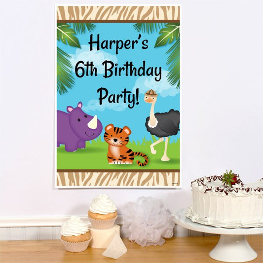 Lil Tiger Party Poster Personalized,  12.5 x 18.5 inch,  set of 3