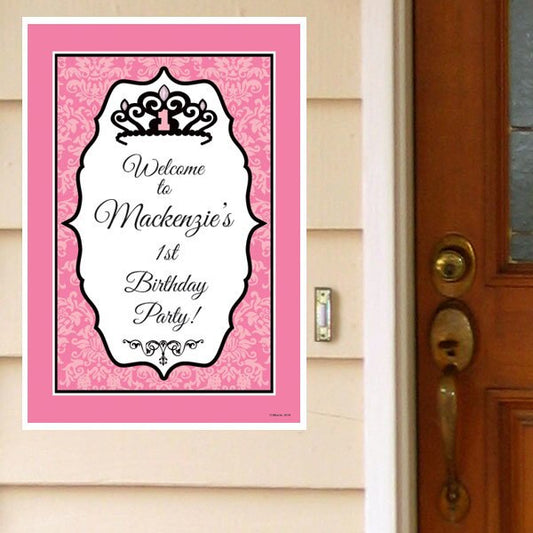 Royal Princess 1st Birthday Door Greeter Personalized,  12.5 x 18.5 inch,  set of 3
