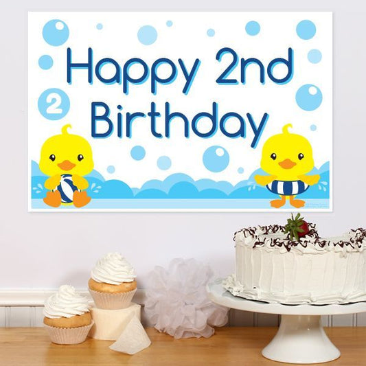 Lil Ducky 2nd Birthday Party Sign,  12.5 x 18.5 inch,  set of 3