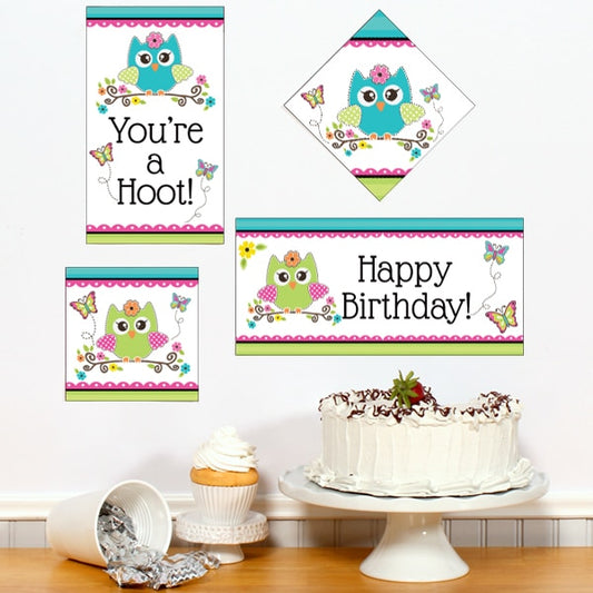 Lil Owl Sign Cutouts,  6, 8, 10, and 12 inch,  set of 16