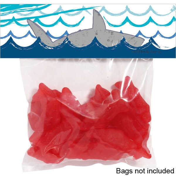 Shark Splash Favor Bag Topper Tent Card,  2 x 7 inch,  set of 12