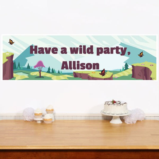 Wild Adventure Banners Personalized,  12 x 40 inch,  set of 2