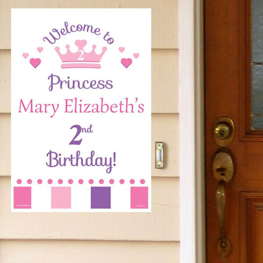 Lil Princess 2nd Birthday Door Greeter Personalized,  12.5 x 18.5 inch,  set of 3